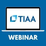 "TIAA Webinar" with a graphic image of a laptop on November 9, 2022